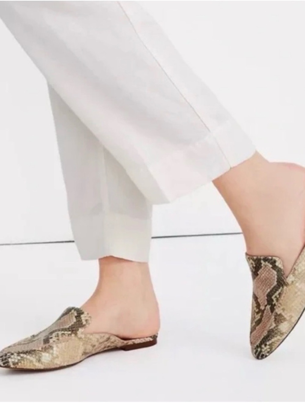 Madewell Mules snake skin pattern size 8